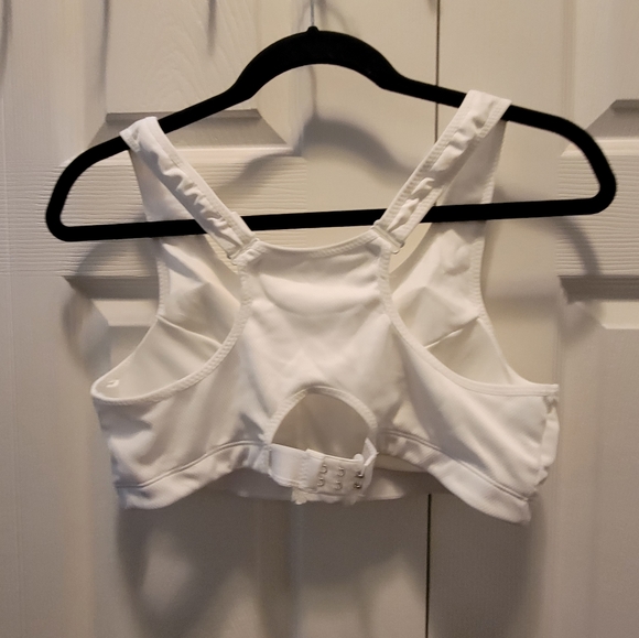 Sport Bra White Front Zipper-Up 2XL - Picture 3 of 8